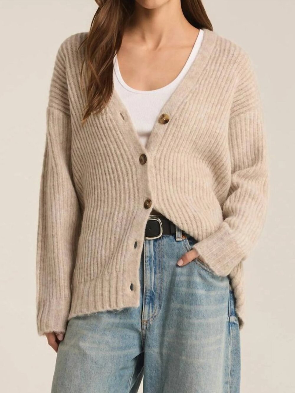 NWT Z Supply - Josie Cozy Cardigan in Light Oatmeal Heather Medium - Picture 1 of 4